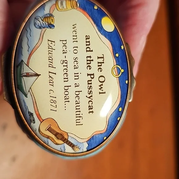 Halcyon Days Owl And The Cat Box - Picture 3 of 5